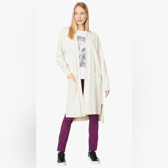 NWT Lucky Brand Cashmere Luxury Scandi-Core Long Line Patch-Pocket Cardigan - Picture 2 of 9